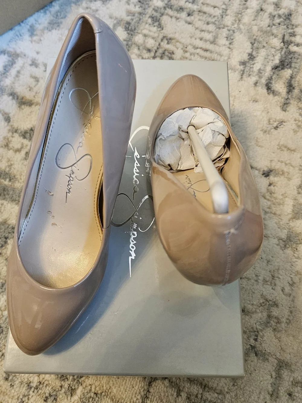 Jessica Simpson Nude Patent JS-Malia High Heel Pumps